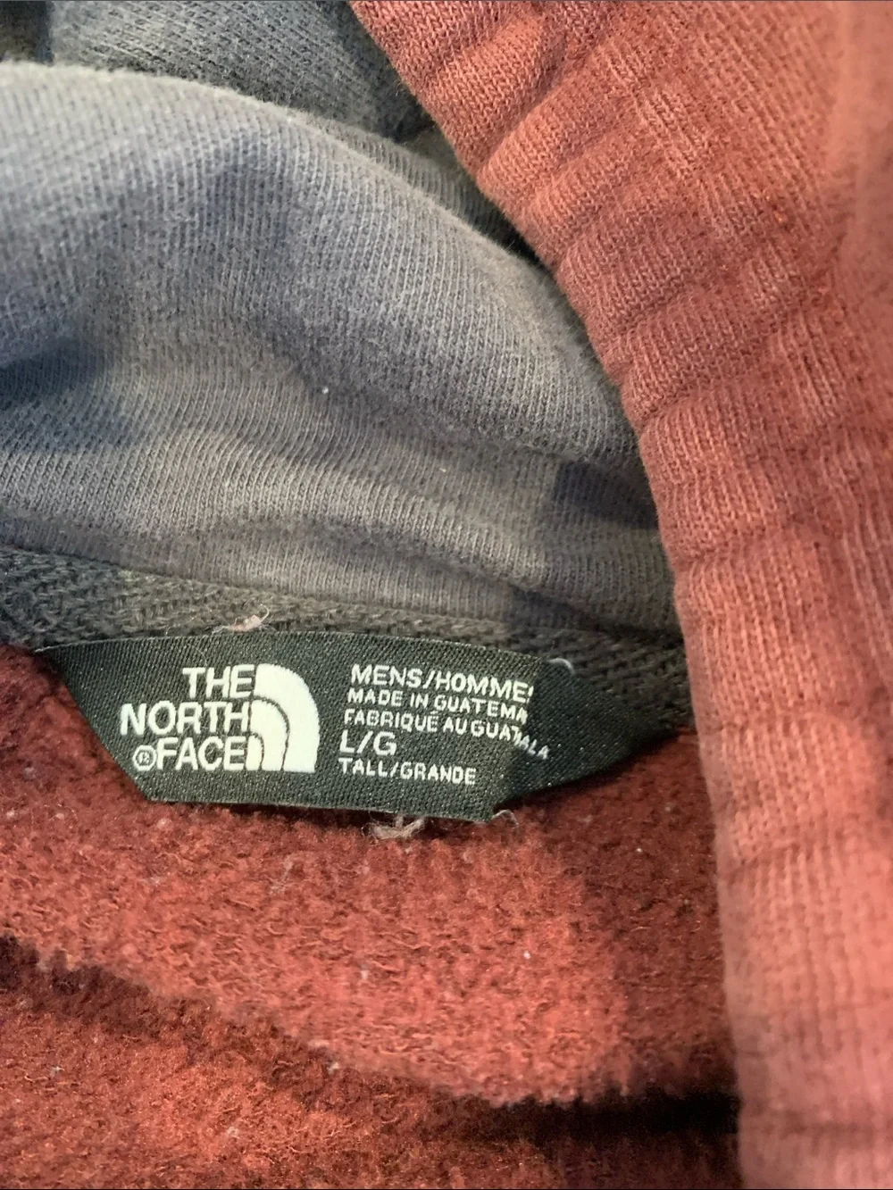 The North Face Men's Large Burgundy Thrashed Pullover Hooded Sweatshirt Hoodie
